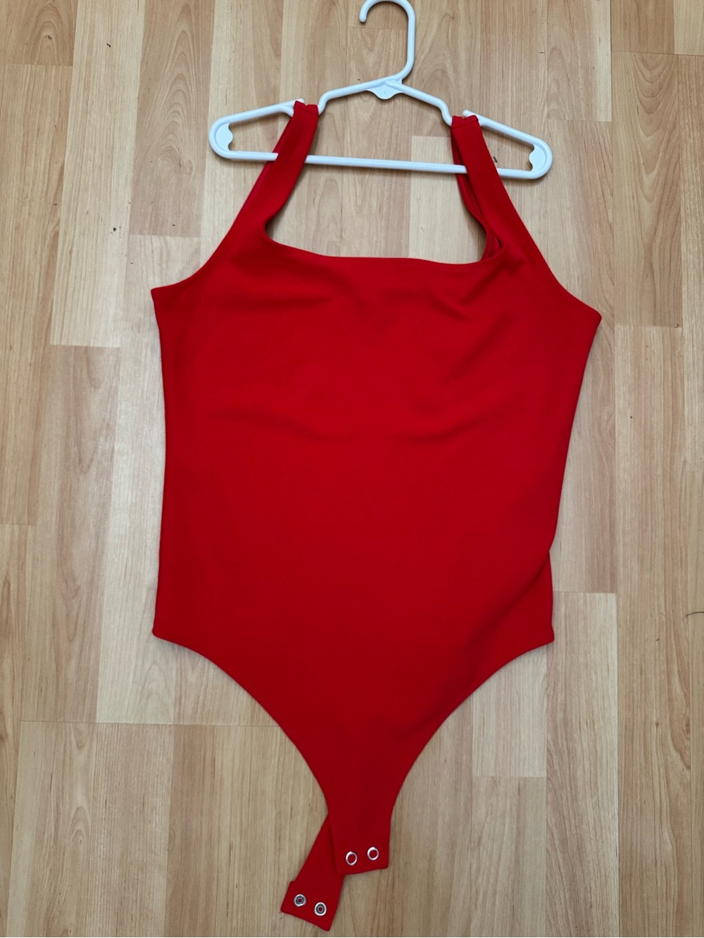 Red Square Neck Bodysuit express size small